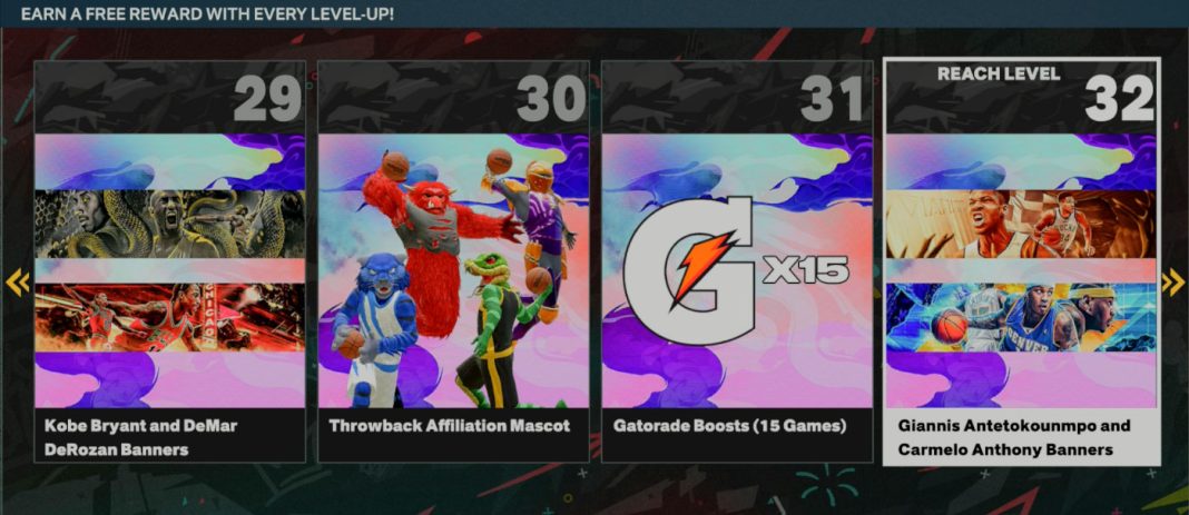 Nba K Season Rewards Level Rewards All Nba Mascot