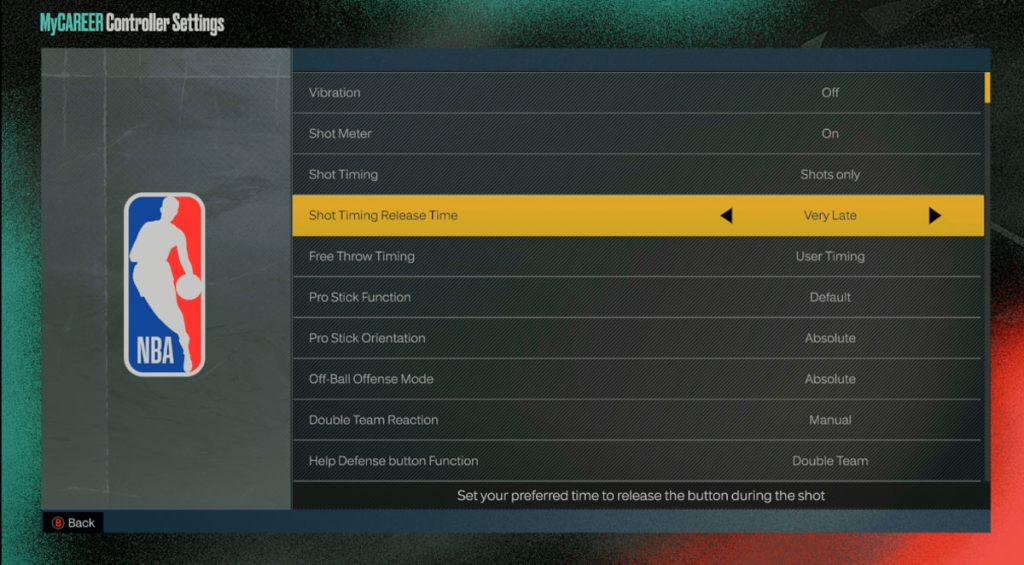 What is shot timing release time 2k23