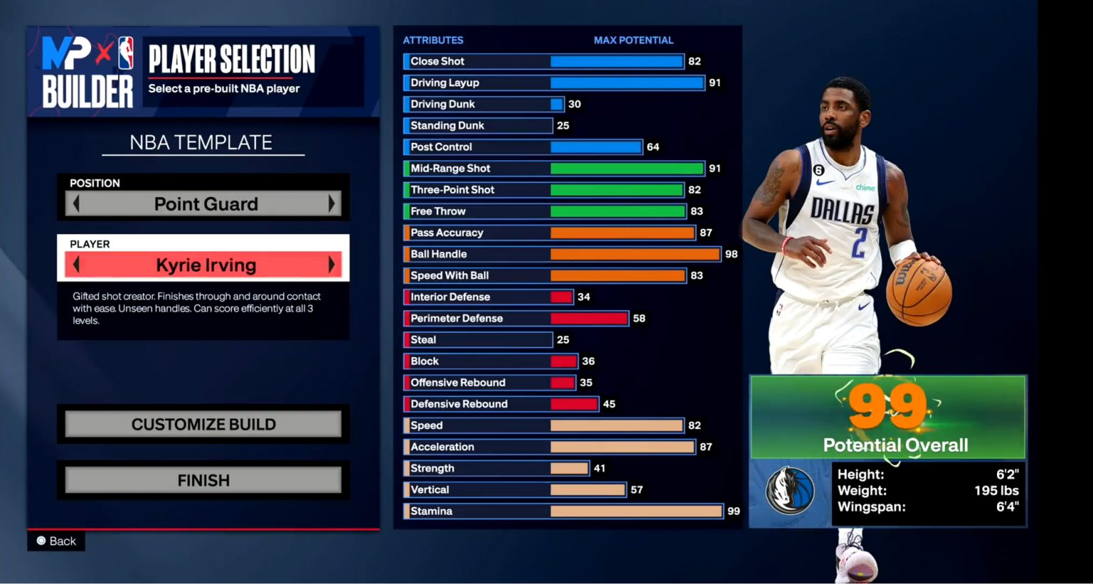 NBA 2K24 How to Create Kyrie Irving Template / Replica Build NBA 2KW