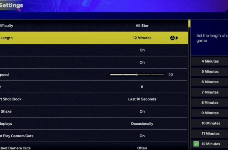NBA 2K25 How to Change Quarter Length