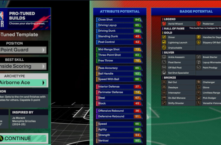 NBA 2K25 Airborne Ace PG Pro Tuned Build