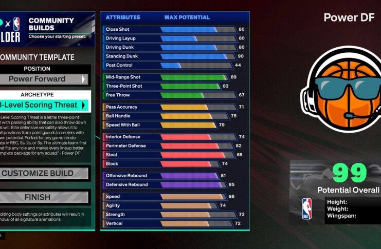 NBA 2K25 Power DF Community Build