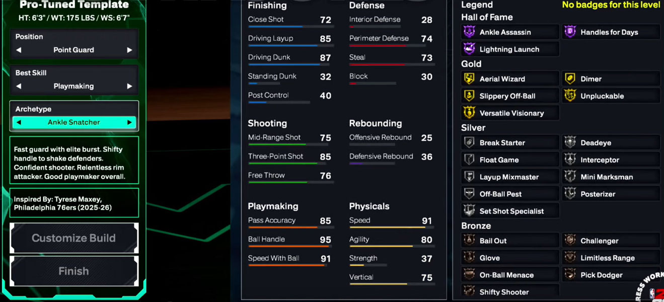 NBA 2K26 Ankle Snatcher Pro-Tuned Build