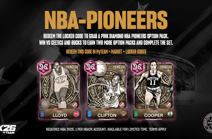 NBA 2K26 Locker Code: Pink Diamond Option Pack NBA 2K26 Locker Code: Pink Diamond Option Pack with Earl Lloyd, Nat Clifton or Chuck Cooper