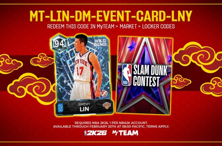 NBA 2K26 Chinese New Year Locker Code: Diamond Jeremy Lin & Dark Matter All-Star Festival Event Card NBA 2K26 Chinese New Year Locker Code