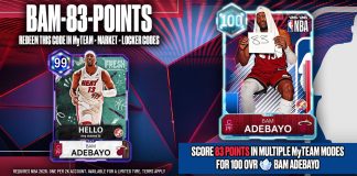 NBA 2K26 Bam 83 Pts Locker Code