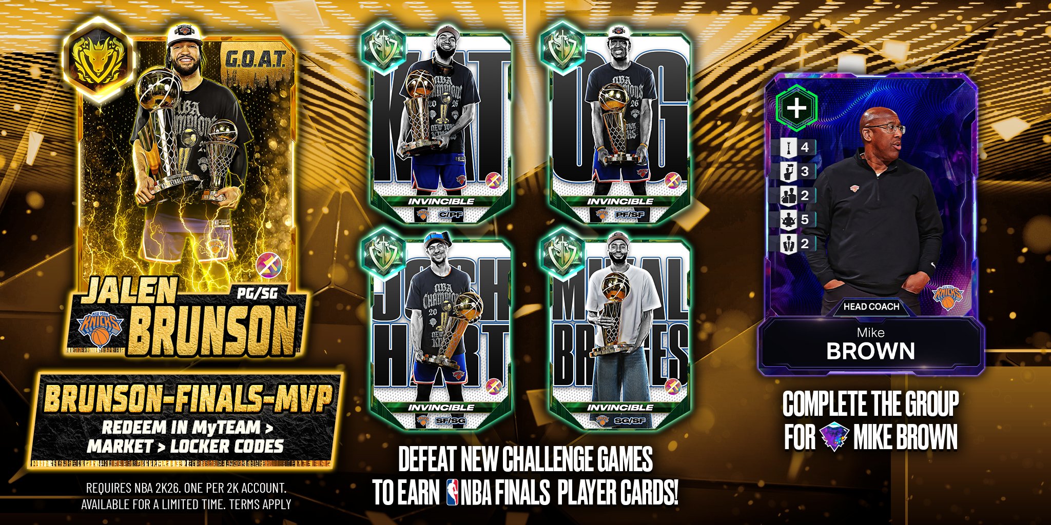 NBA 2K26 Locker Code: G.O.A.T. Finals MVP Jalen Brunson