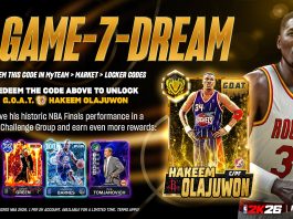 NBA 2K26 Locker Code: GOAT Hakeem Olajuwon