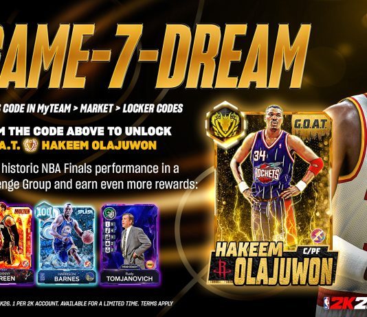 NBA 2K26 Locker Code: GOAT Hakeem Olajuwon