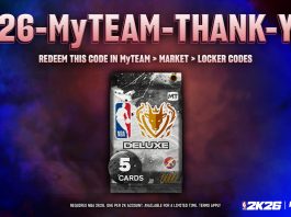 NBA 2K26 Locker Code: Free G.O.A.T. Player - G.O.A.T. Deluxe Pack (5 cards)