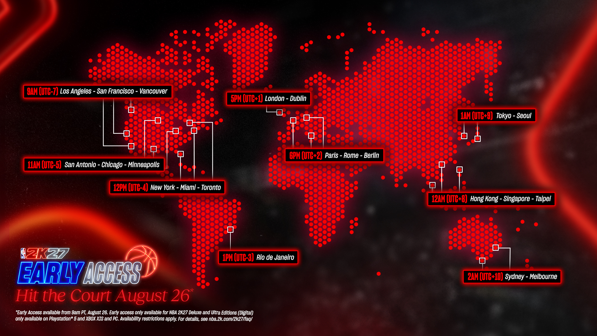 NBA 2K27 Early-Access World-Wide Release Dates & TimesÂ