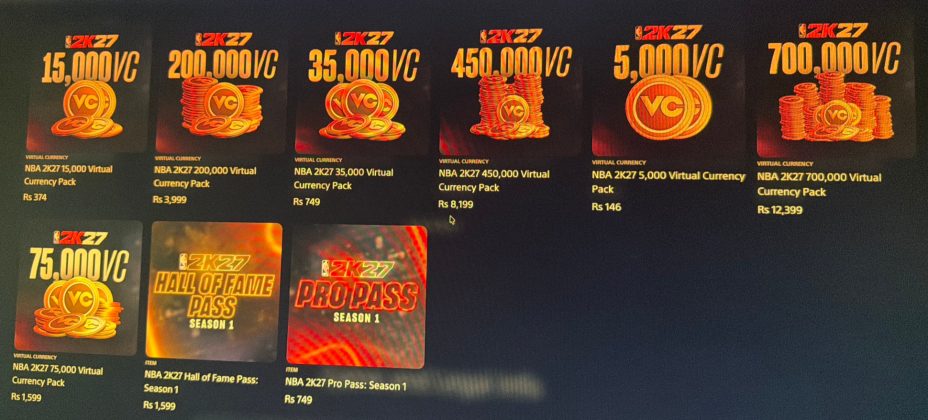 NBA 2K27 VC Prices